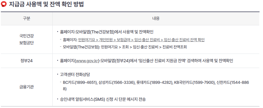 지급금 사용액 및 잔액 확인 방법